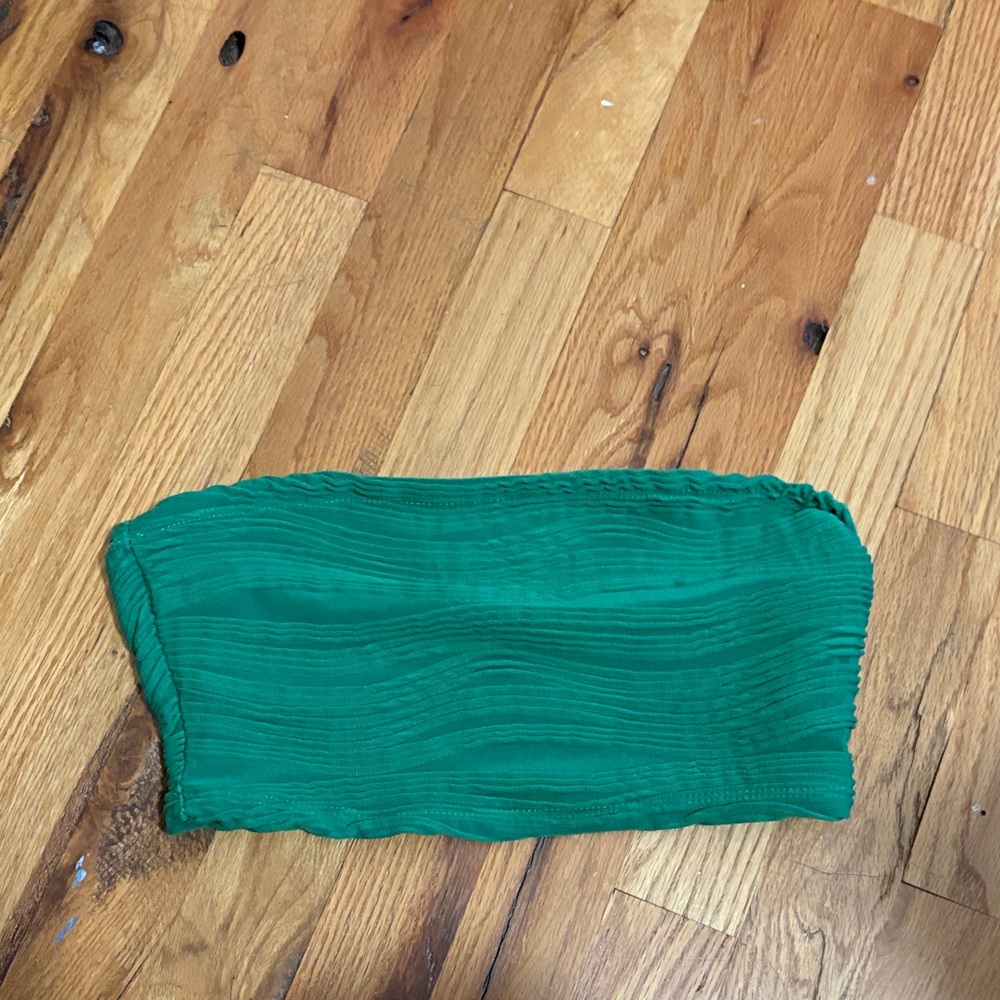 Green Strapless Bandeau Top